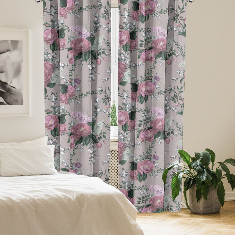 East Urban Home Carmichaels Microfiber SemiSheer Curtain Pair Wayfair